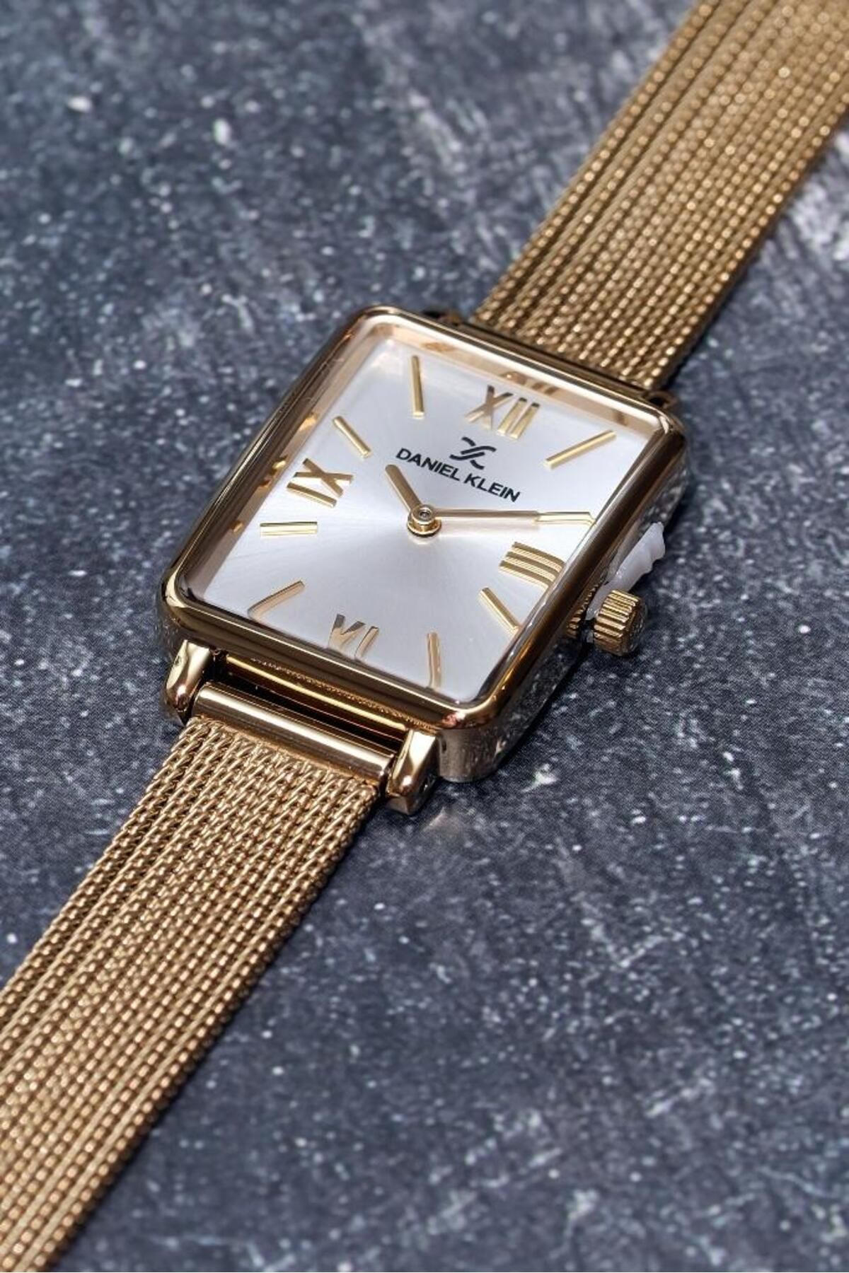 Daniel Klein Dke.1.10741 Dikdörtgen Kasa Hasır Kordon Minimal Tasarım Kadın Kol Saati