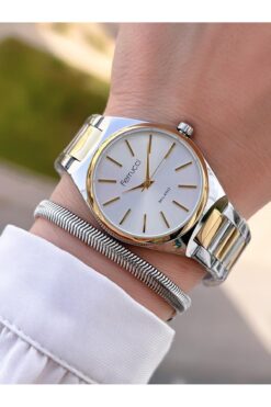 Ferrucci Özel Kutulu Kadın Kol Saati Bileklik Özel Seri Gümüş/gold Kordon Kararma Renk Atma Yapmaz