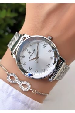 Daniel Klein Altın Gümüş Renk Bayan Saat Bileklik