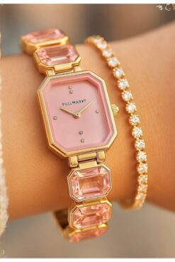pullmarkt Su Yolu Taşlı Bileklik + Taş Model Kol Saati