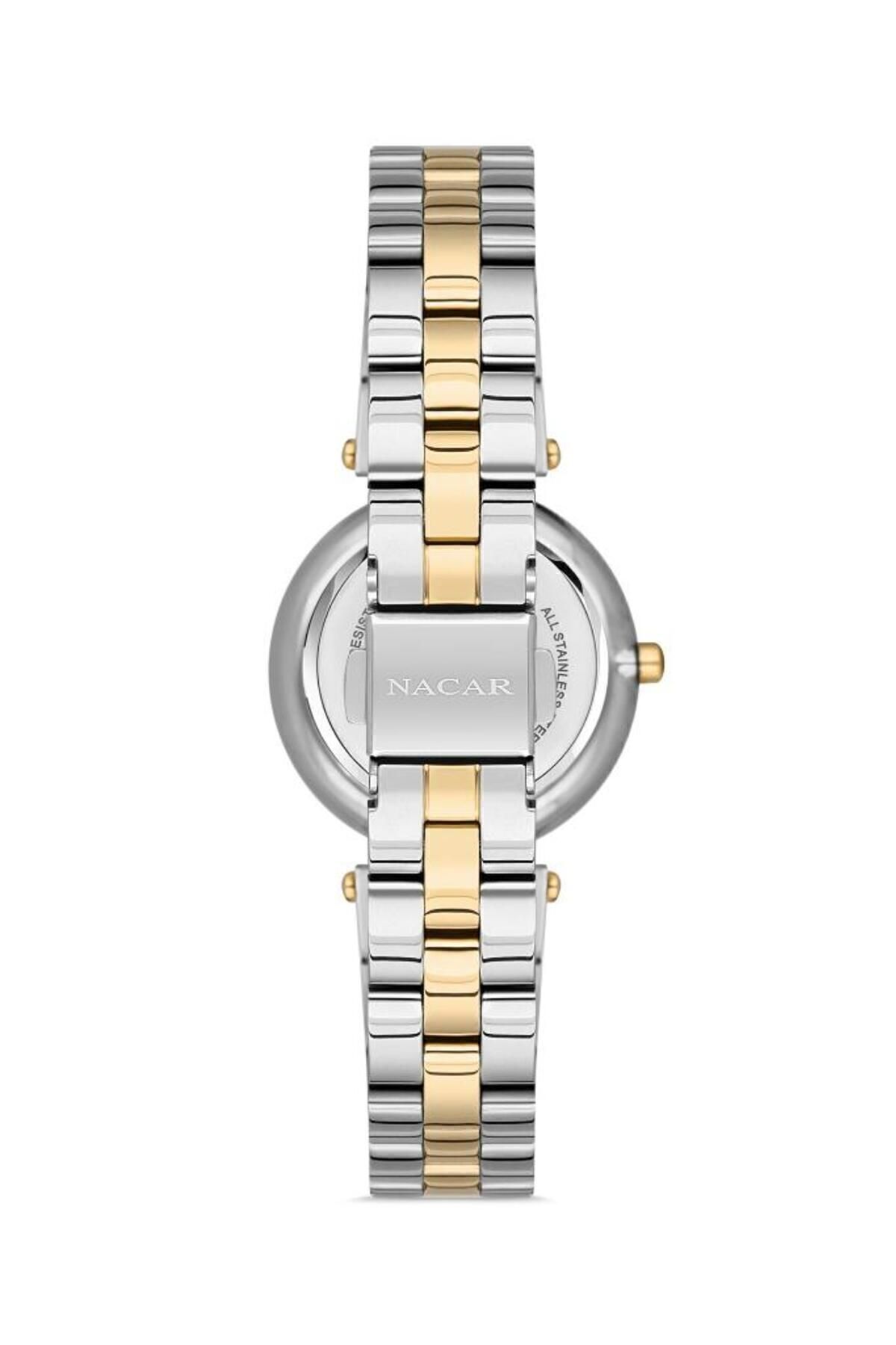 Nacar SAFİR CAM GÜMÜŞ - ALTIN KADIN KOL SAATİ NC34-39C714-CSMS - Görsel 2