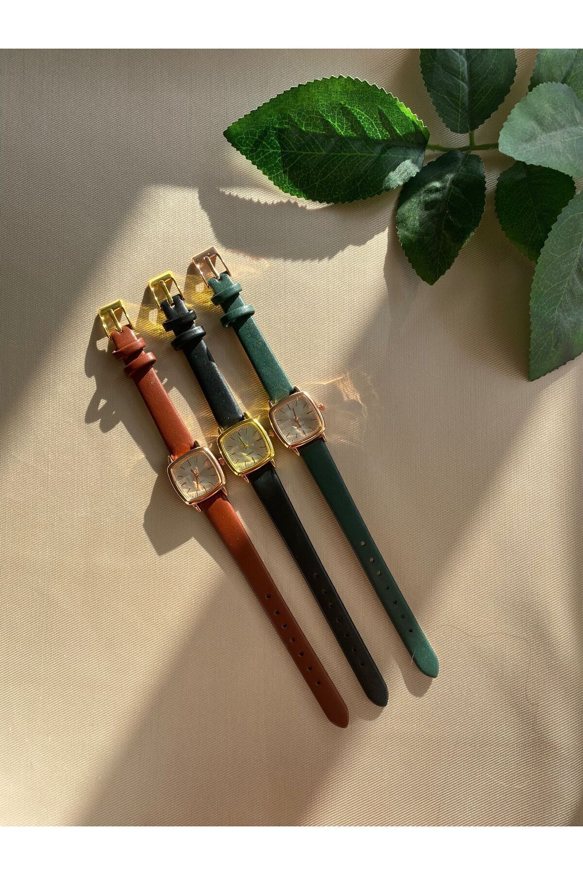 QUARTZ Retro Minimal Deri Kordon Kadın Kol Saati - Görsel 3