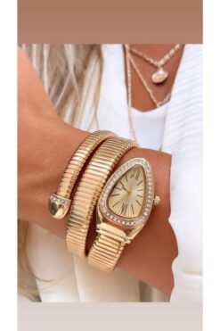 G-Sport POLO Cpr12372y Rose Gold Renk Taşlı Yılan Model Kadın Kol Saati