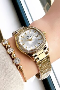 Daniel Klein Orijinal Kadın Kol Saati 3 Atm Su Geçirmez Gold Renk Çelik Kordon Bileklik Hediye DKBY2019C1