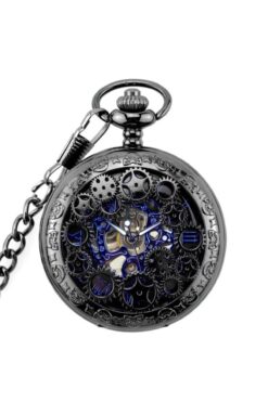 valkyrie Kutulu Kurmalı Mekanik Iskelet Köstekli Saat - Retro Tasarım - Cep Saati