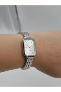 SPECTRUM PREMİUM Spectrum Metal Kordon Gümüş Renk Dikdörtgen Kasa Kadın Kol Saati ST9125AF