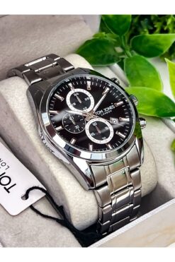 Tom Jones Yeni Sezon Gümüş Renk Çelik Kordon Erkek Kol Saati 3 Atm Su Geçirmez Bileklik Hediyeli