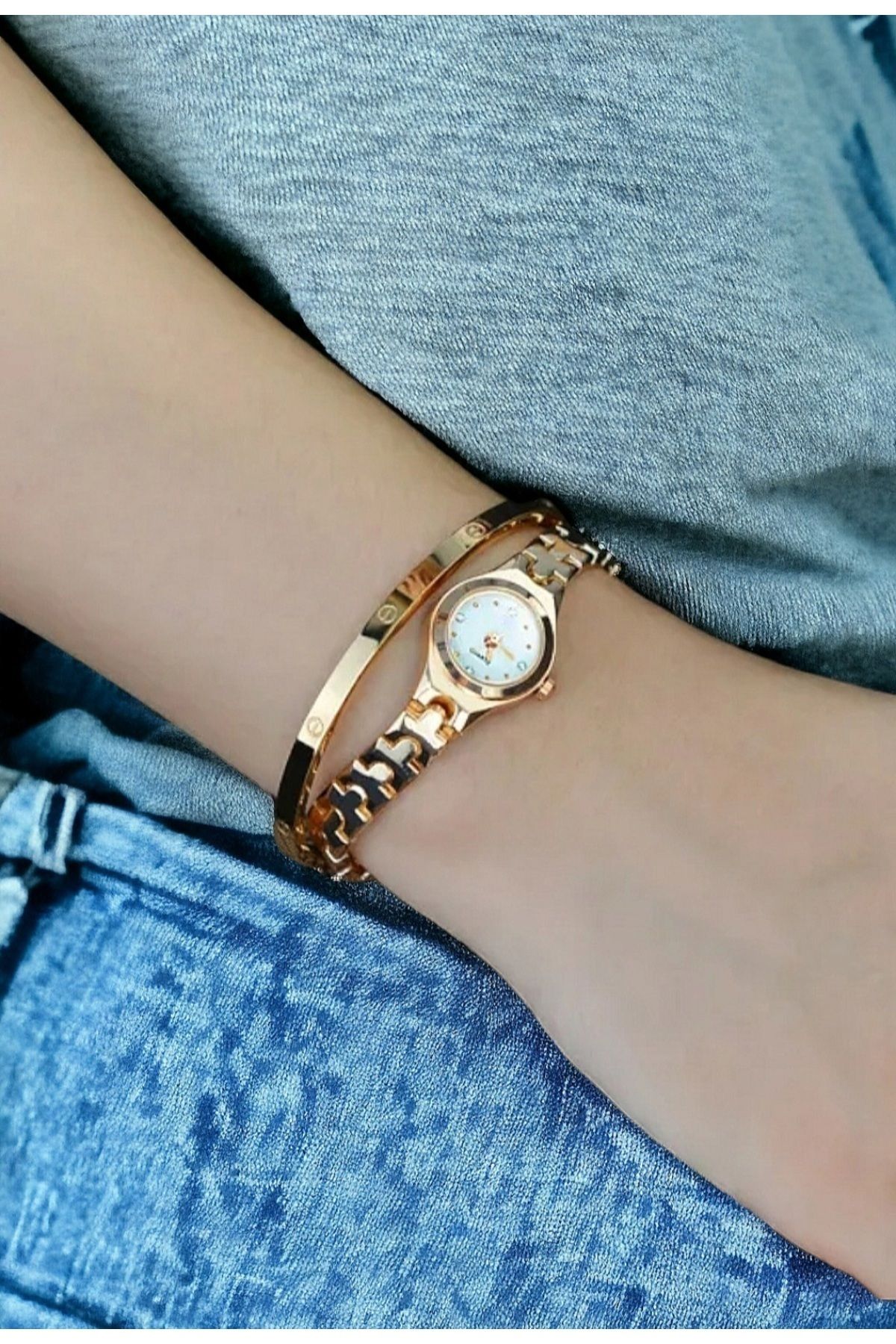 DARK BLANC Vintage Minimal Kol Saati Ince Bilekli Bayanlar Icin