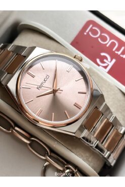 Ferrucci Ferucci Hasır Kordon Gümüş Bayan Kol Saati Bileklik Hediyeli