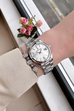 Daniel Klein Vintage Kasa Su Geçirmez Kadın Kol Saati Gümüş Renk Çelik Kordon Hediye Bileklik DKBY2033C3