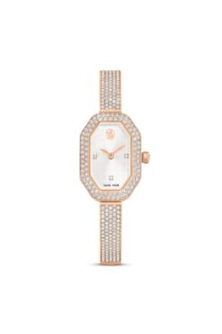 Swarovski Dextera Bangle Saat, Isviçre Üretimi, Metal Bileklik, Rose Altın Tonu, Pembe Altın Rengi Yüzey