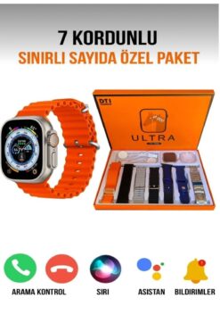 EMİN ENSAR HOME Watch Ultra 8 - Ultra 7 in 1 (7 Kordonlu Akıllı Saat) 49mm