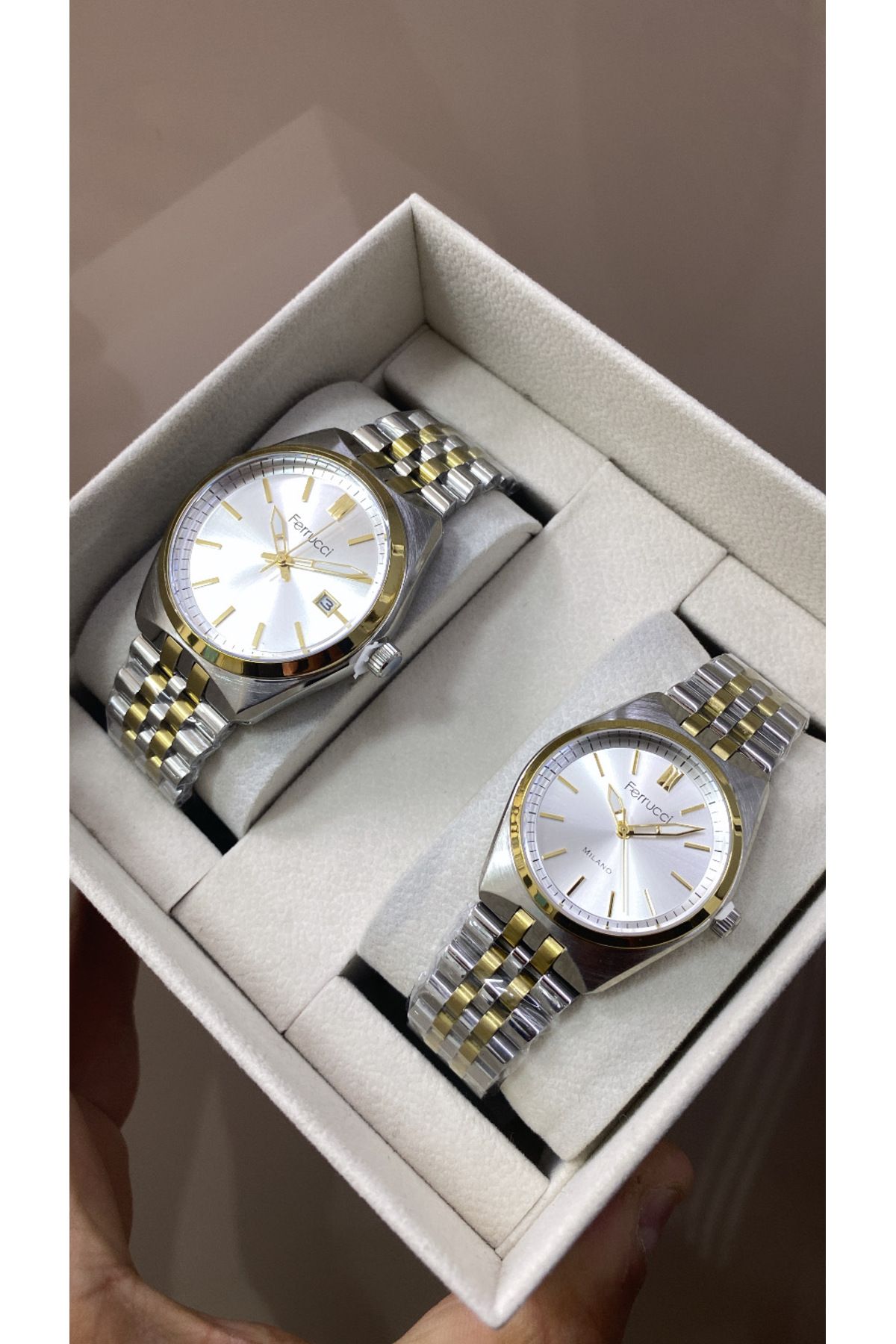 Ferrucci Orijinal Çelik Jübile Kordon Bay& Eşli Takım Sevgili Kol Saatleri - Görsel 2