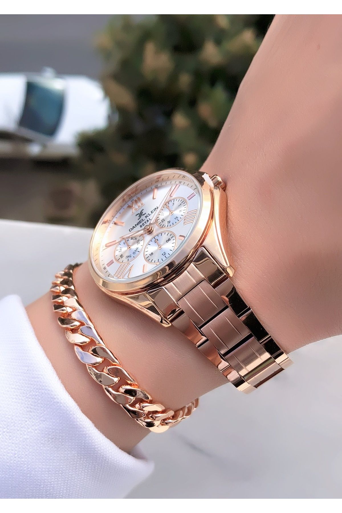 Daniel Klein Marka Roma Rakamlı Büyük Kasa Saat Bileklik - Görsel 2
