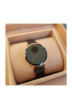 Spectrum Siyah Hasır Mıknatıslı Kordon Sarı Kasa Dokunmatik Kadın Saati