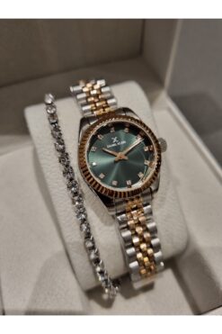 Daniel Klein Yeni Model Dk -rose Bicolor Çelik Bilezik Yeşil Kadran Kadın Kol Saati