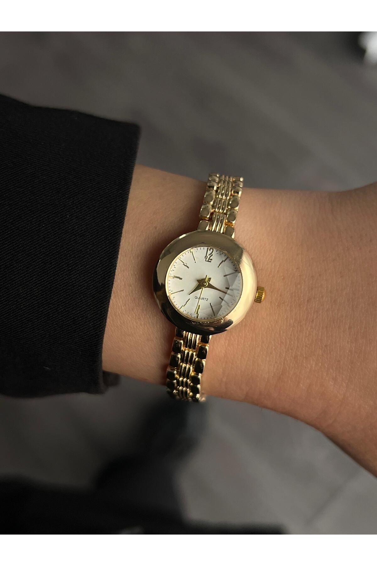 İnogge Gvoni Kadın Gold Minimal Oval Camlı Kol Saati - Görsel 7