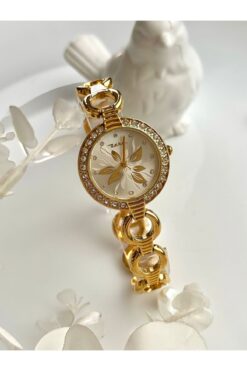 Forsining -TLaze-(ALTIN RENK) halka kordon altın kaplama kadın kol saati