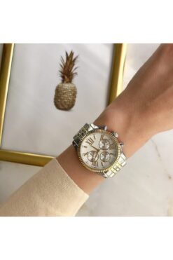 Spectrum Roma Rakam Kasa Detaylı Altın Gümüş Kadın Kol Saati M Kors Model