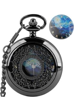 valkyrie Vincent Van Gogh "Yıldızlı Gece" Temalı Antik Oyma Detaylı Sanatsal Köstekli Cep Saati Koly