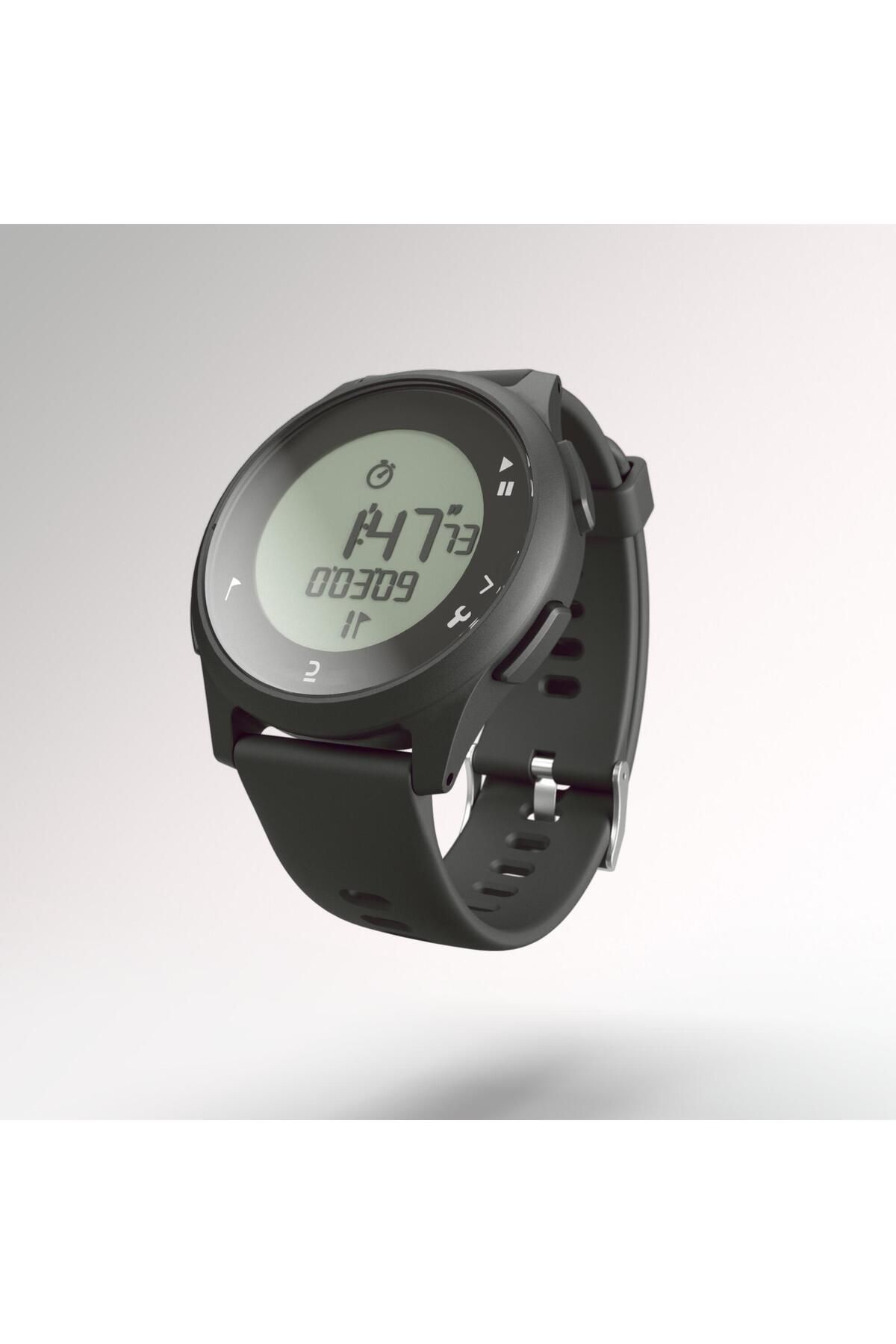 Decathlon Su Geçirmez Kronometreli Koşu Saati - Siyah - W100 - Görsel 3