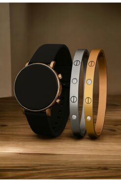 pullmarkt 2 Adet Kelepçe Bileklik + Led Kol Saati