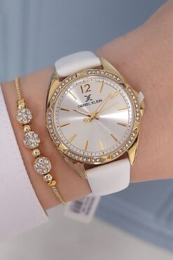 Daniel Klein Kahverengi Deri Kayış Kadın Kol Saati