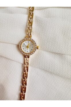 Spectrum Rose Gold Boncuk Taşlı Minimal Kadın Saat