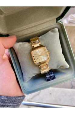 Reward Çelik altın rengi su geçirmez kare lüks kadın kol saati