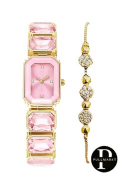 pullmarkt Taşlı Bileklik + Taş Model Kadın Kol Saati