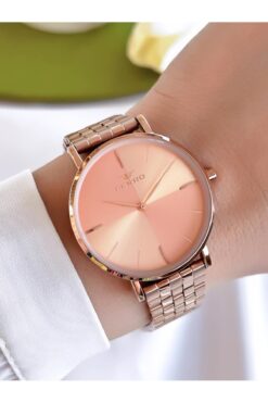 FERRO Çelik Kordon İyon Kaplama Kasa 3 Atm Suya Dayanıklı Kadın Kol Saati+Bileklik BFL21016-SY