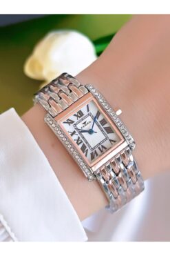 FERRO Çelik Kordon İyon Kaplama Kasa 3 Atm Suya Dayanıklı Kadın Kol Saati+Bileklik BFL21483-EX