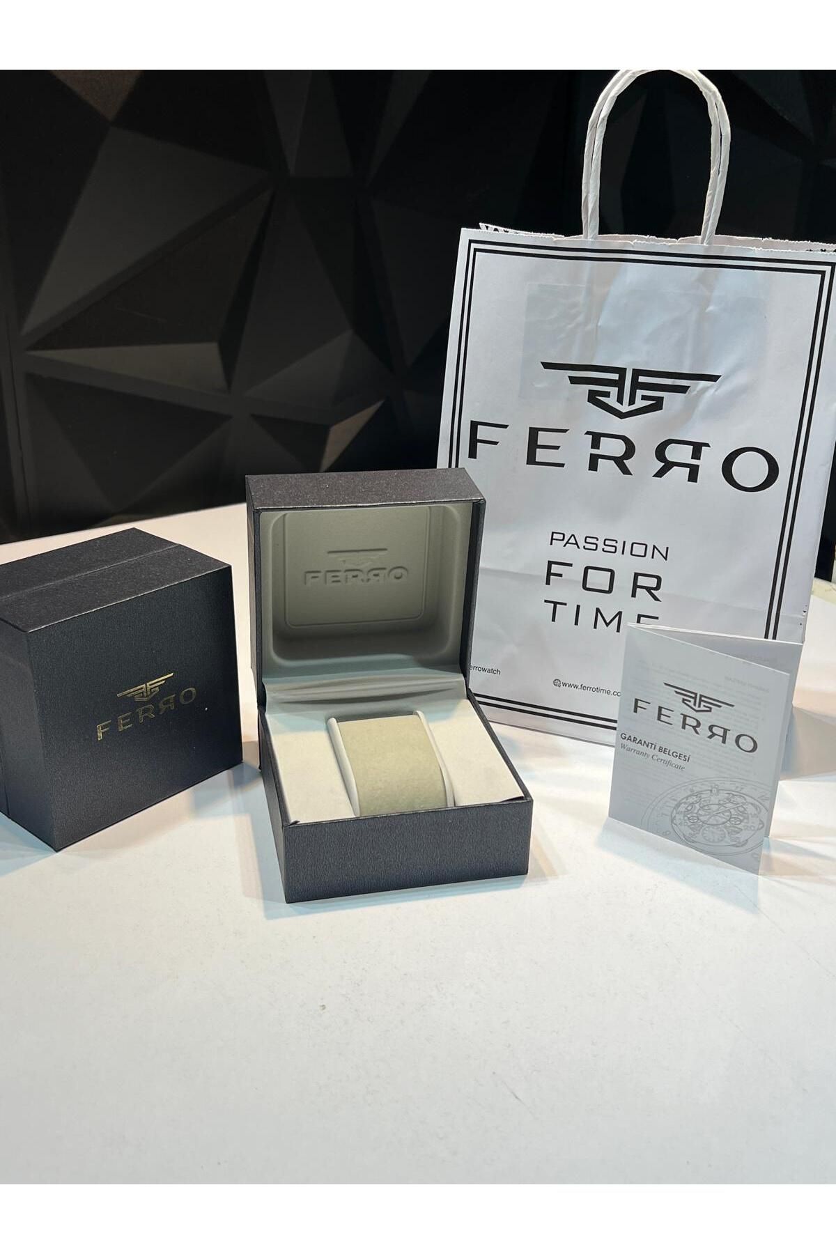 FERRO Çelik Kordon İyon Kaplama Kasa 3 Atm Suya Dayanıklı Kadın Kol Saati+Bileklik EFL21470-YA - Görsel 4