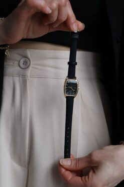 Northwatch Mavi, Pembe, Siyah, Deri Kordon Vintage Dikdörtgen Minimal Kadın Kol Saati