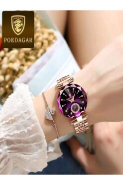Shisa Jewel Poedagar Mor Rengi Lüks Kol Saati Zarif Su Geçirmez Kuvars Saatler(130)