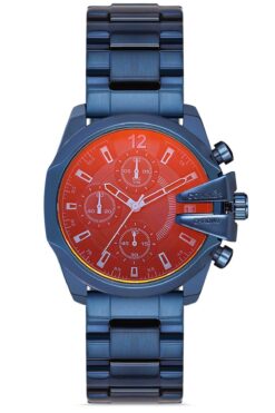 COMMES Çelik Kordon Mavi Kırmızı Renk Özel Kesim Renkli Cam Takvimli Kadın Klasik Saat 0299l-mmk