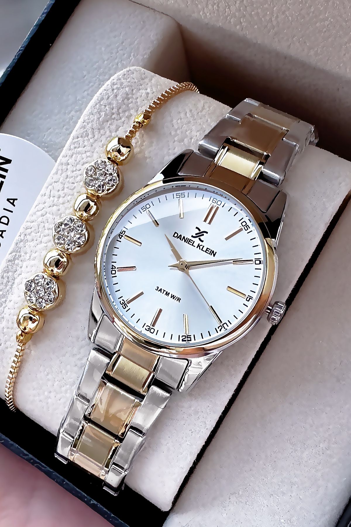 Daniel Klein Küçük Kasa Kadın Kol Saati 3 Atm Su Geçirmez İki Renk Çelik Kordon + Bileklik Hediyeli DKBY2010C2 - Görsel 2