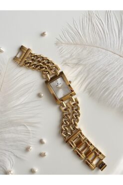 Daniel Klein Altın Renk Çift Zincirli Kadın Kol Saati