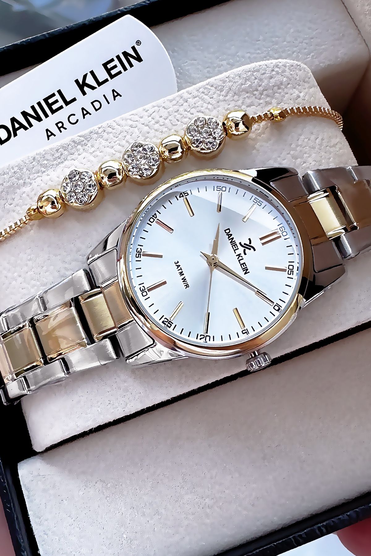 Daniel Klein Küçük Kasa Kadın Kol Saati 3 Atm Su Geçirmez İki Renk Çelik Kordon + Bileklik Hediyeli DKBY2010C2 - Görsel 3