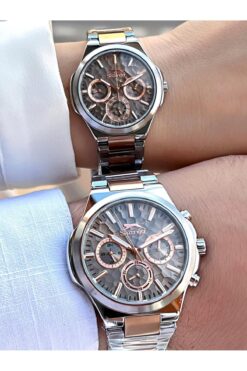 Slazenger Bay Ve  Çelik Kordon Çiftlere Özel 5 Atm Suya Dayanıklı Cift Saati ESL.9.2427.2.02