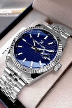 Daniel Klein Premium Erkek Kol Saati 3 Atm Su Geçirmez Gümüş Renk Çelik Kordon Doğaltaş Bileklik Dke2023c5