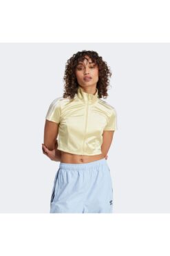 adidas Originals Full Zipped Kadın Sarı Crop Üst