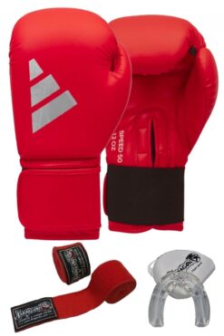 adidas ADISBG50 Speed50 adidas Boks Eldiveni Kick boks Muay Thai Boks Eldiveni, Bandaj ve Dislik 3’lü Set