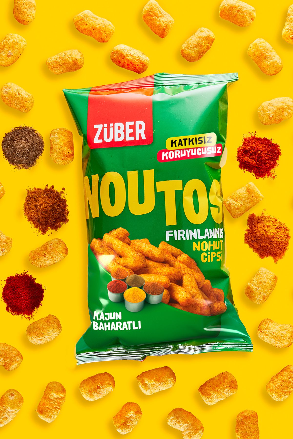 Züber Noutos Fırınlanmış Nohut Cipsi Kajun Baharatlı 55g X 12 Paket - Görsel 2