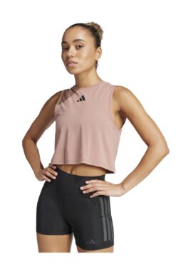 adidas JJ3494 BOXY TANK 3S Koyu Pembe Yuvarlak Yaka Normal Kalıp Atlet