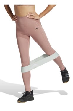 adidas JI8379 OPT ST HR 1/1 L Koyu Pembe Kadın Lastikli Bel Normal Kalıp Tayt