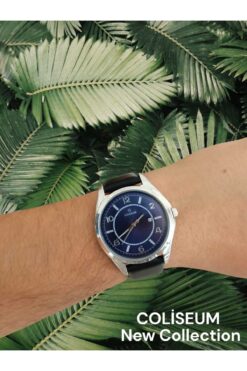 Coliseum ÖZEL SERİ Takvimli Erkek Kol Saati Metal Kasa Deri Kordon Analog Şık Model –METAL (GRİ)