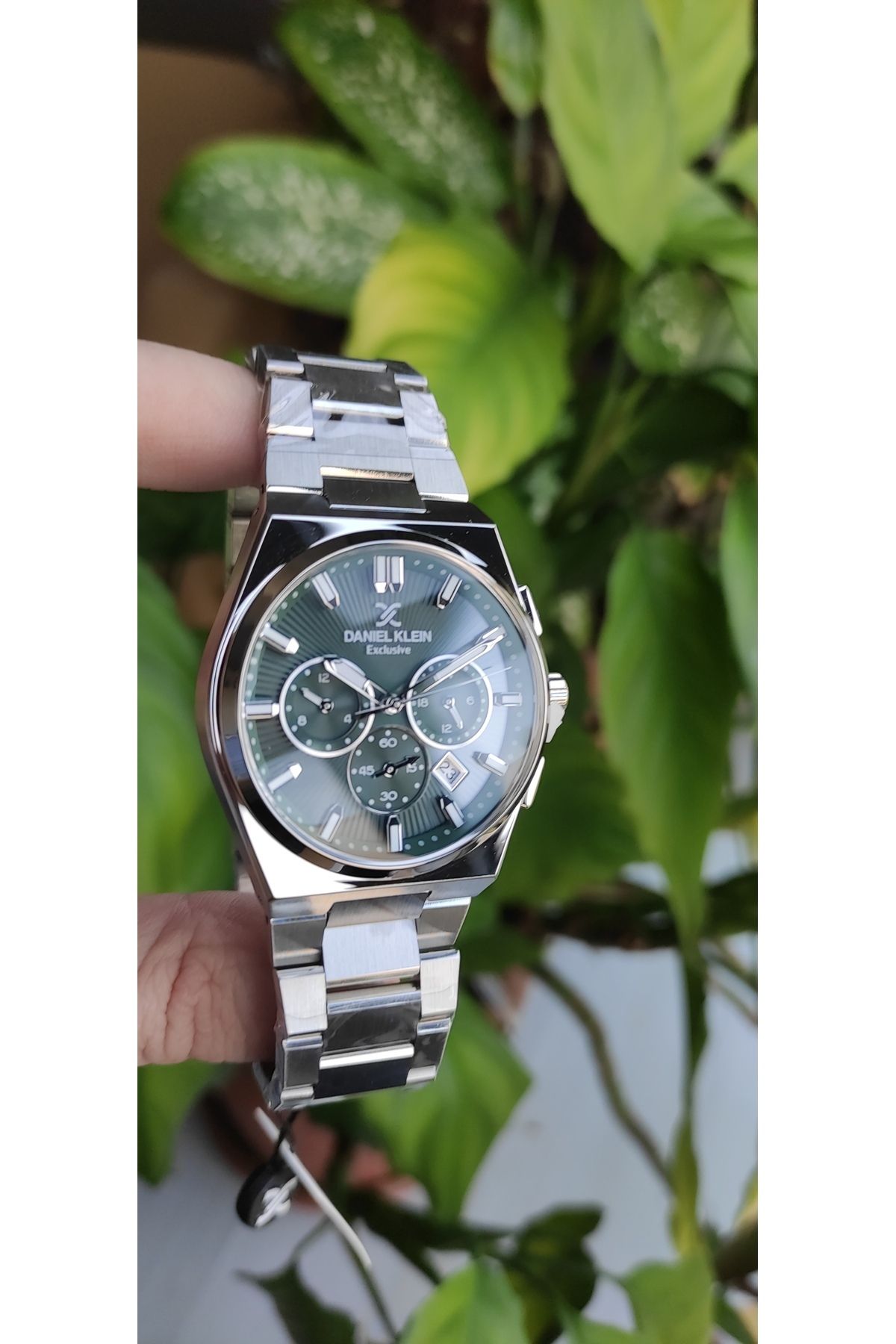 Daniel Klein Exclusive Multi Fonksiyonel Yeşil Kadran, 3 Atm Erkek Gümüş Renk Metal Kordon Kol Saati - Görsel 3