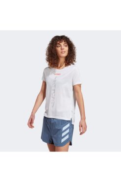 adidas Terrex Agravic Trail Kadın Beyaz Koşu Tişörtü (HT9415)