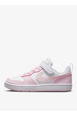 Nike Beyaz - Pembe Kız Çocuk Yürüyüş Ayakkabısı DV5457-105 COURT BOROUGH LOW PS